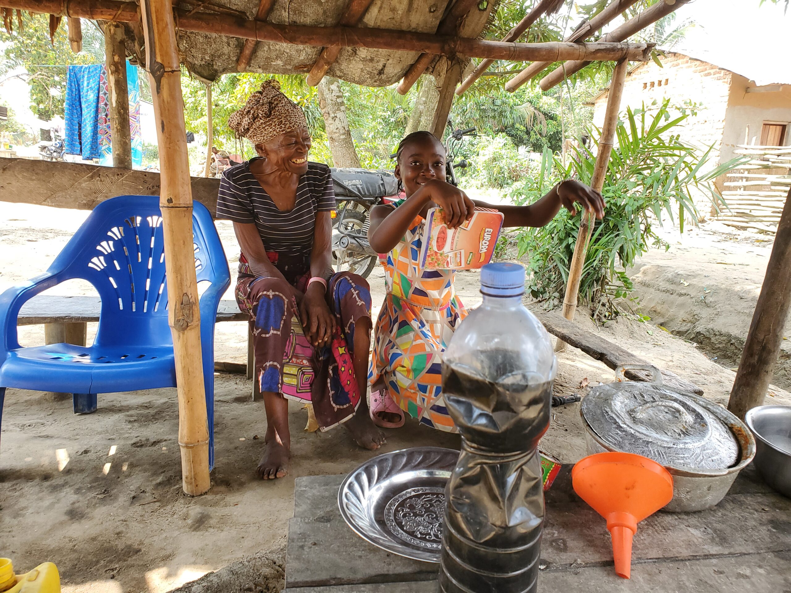 Je discute avec ma grand-mère