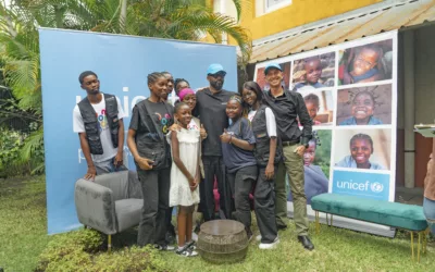 Quelques photos de Fally Ipupa avec les enfants à l&rsquo;UNICEF